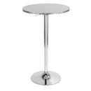 Bistro - Contemporary Adjustable Round Bar Table - Silver by HouseOfZazla