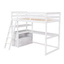 Modern Loft Bed With Built In Desk, Shelves, And 2 Drawers by HouseOfZazla