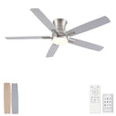 Mordern Flush Mount Ceiling Fan With Light And Remote Control by HouseOfZazla