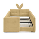 Cute Rabbit Ear Upholstered Platform Bed Frame With Safety Rail by HouseOfZazla