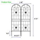 2 Pack Metal Garden Trellis 71" x 19.7" Rustproof Outdoor Support by HouseOfZazla