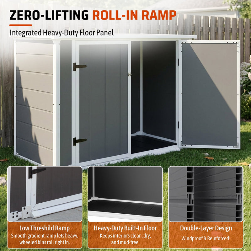 Horizontal Outdoor Storage Shed with Ramp & Hydraulic Lid, photo 9 of 10