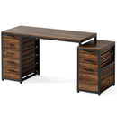 Computer Desk With 8 Drawers And Reversible File Cabinet by HouseOfZazla