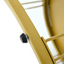 27.5" & 17.7" Nesting Coffee Table with Marble Grain Table Top, Golden Iron Frame Round Coffee Table, Set of 2, for Living Room, Balcony, White