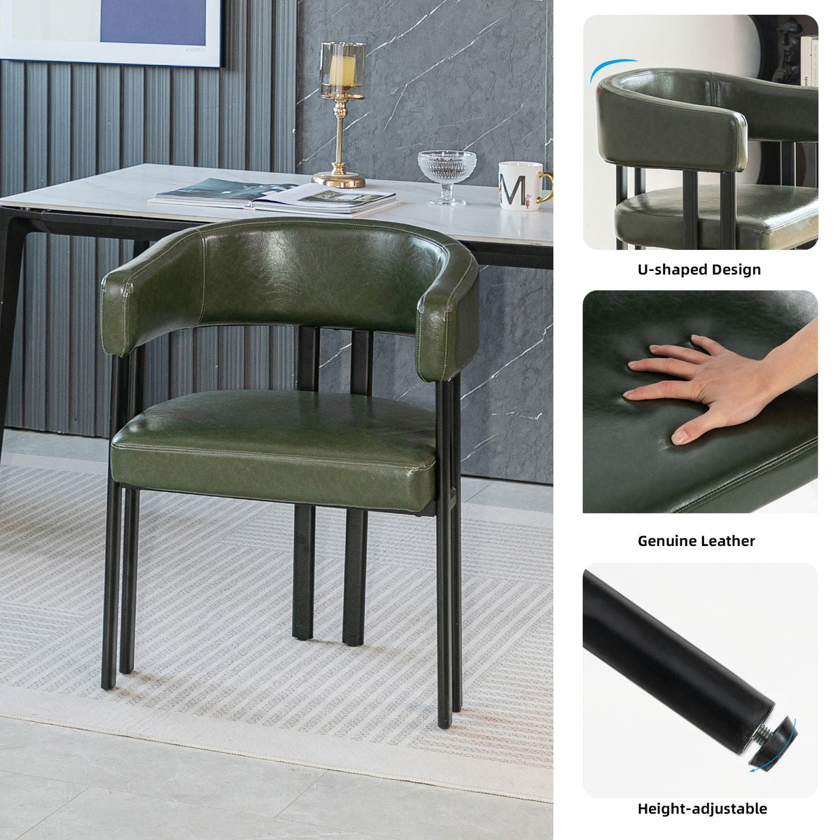 Modern Dining Upholstered Barrel Chair With Curved Back And Armrests, photo 11 of 23