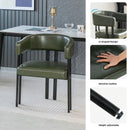 Modern Dining Upholstered Barrel Chair With Curved Back And Armrests by HouseOfZazla