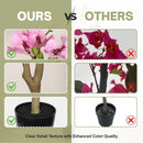 Artificial Bougainvillea Tree, Realistic Faux Plant In Pot, Indoor Decor For Home - Baby Pink / Green Leaf by HouseOfZazla