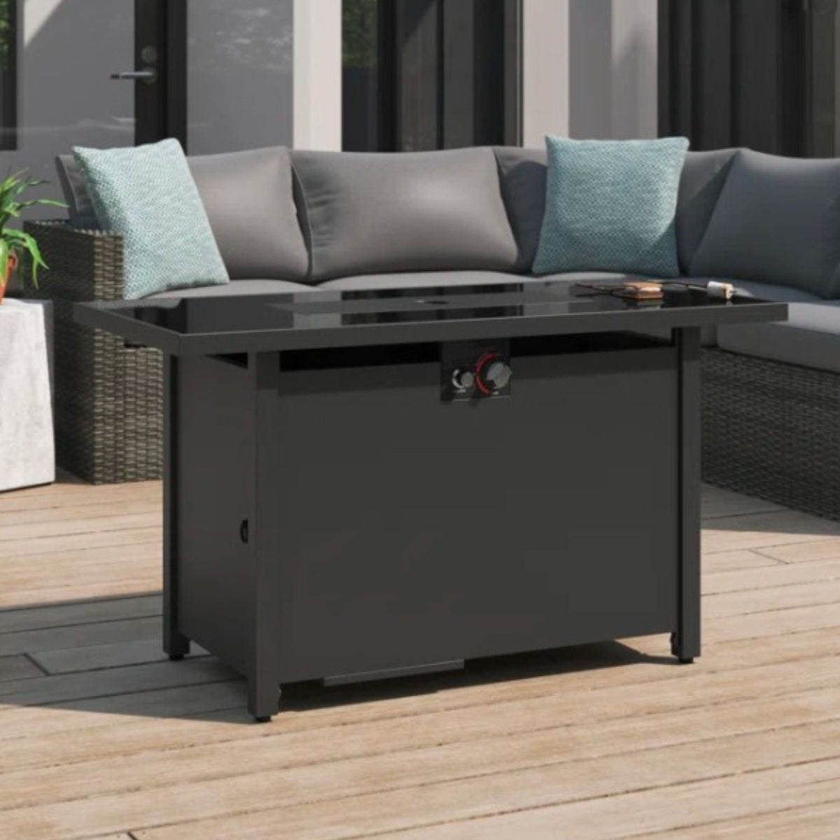 Outdoor Fire Pit Table With Lid - Dark Gray, photo 4 of 6