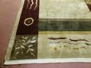 6' X 9' Modern Handmade Tibetan Nepal Wool & Silk Rug Decorative Abstract Gold