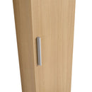 Tall Floating Bathroom Side Cabinet, Wall Mounted Single Door Storage - Light Oak