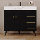 36" Freestanding Bathroom Vanity with Ceramic Sink and Faux Marble Top by HouseOfZazla