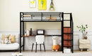 Loft Bed With Desk And Grid, Stylish Frame With Lateral Storage Ladder And Wardrobe by HouseOfZazla
