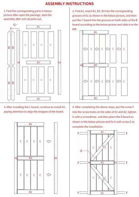 24" x 84" K" Style Wood Primed Standard Barn Door Slab, DIY Unfinished Solid Wood Paneled Door, Interior Single Door Slab