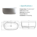 47'' Independent Solid Surface Resin Stone Bathtub