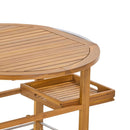 Outdoor Bar Cart With Foldable Tabletop & Removable Trays - Teak by HouseOfZazla