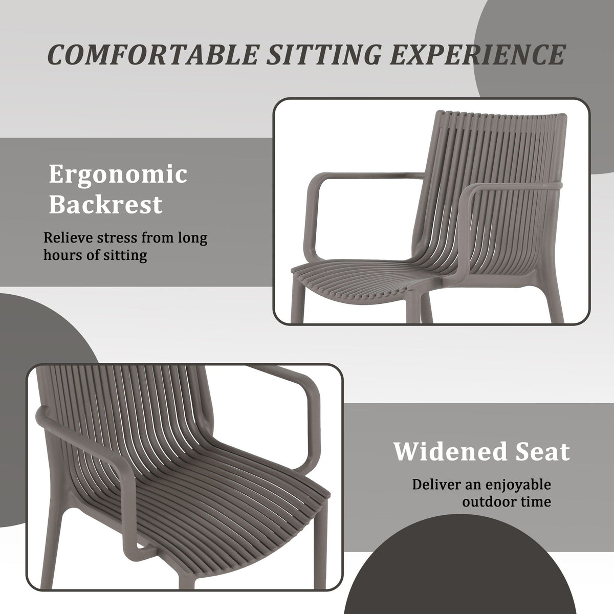 4 Modern Stackable Plastic Armchair Matched With Round Table, photo 7 of 31