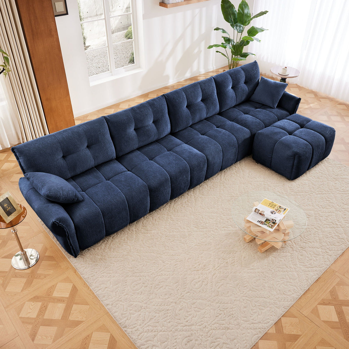 Sofa Set With Ottoman And Pillows, Textured, High Resilience Cushions, photo 39 of 40