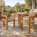 Outdoor Acacia Wood Dining Chair Set of 2