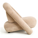 Stylish Dark Beige Velvet Lounge Chair