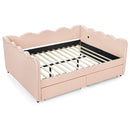 Queen Size Cozy Gingham Daybed with Two Storage Drawers and USB Port by HouseOfZazla