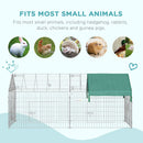 87" Small Animal Playpen, Pet Playpen Yard Fence for Rabbits, Chicken, Chinchillas with Roof for Indoor & Outdoor, Green