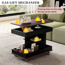 Adjustable End Table With Wheels, 360°Rotating Top And Storage Space by HouseOfZazla