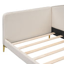 Upholstered Daybed With Headboard And Armrest, Support Legs by HouseOfZazla