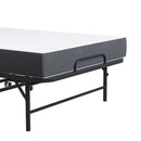 Twin Extra Long Folding Bed For Tall People, Heavy-Duty Rollaway Guest With Memory Foam Mattress - Black by HouseOfZazla