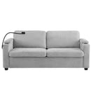 Sleeper Sofa Loveseat Sofa With Full Size Mattress, 2 USB Ports, 2 Cup Holders, 2 Side Pockets And Phone Holder by HouseOfZazla