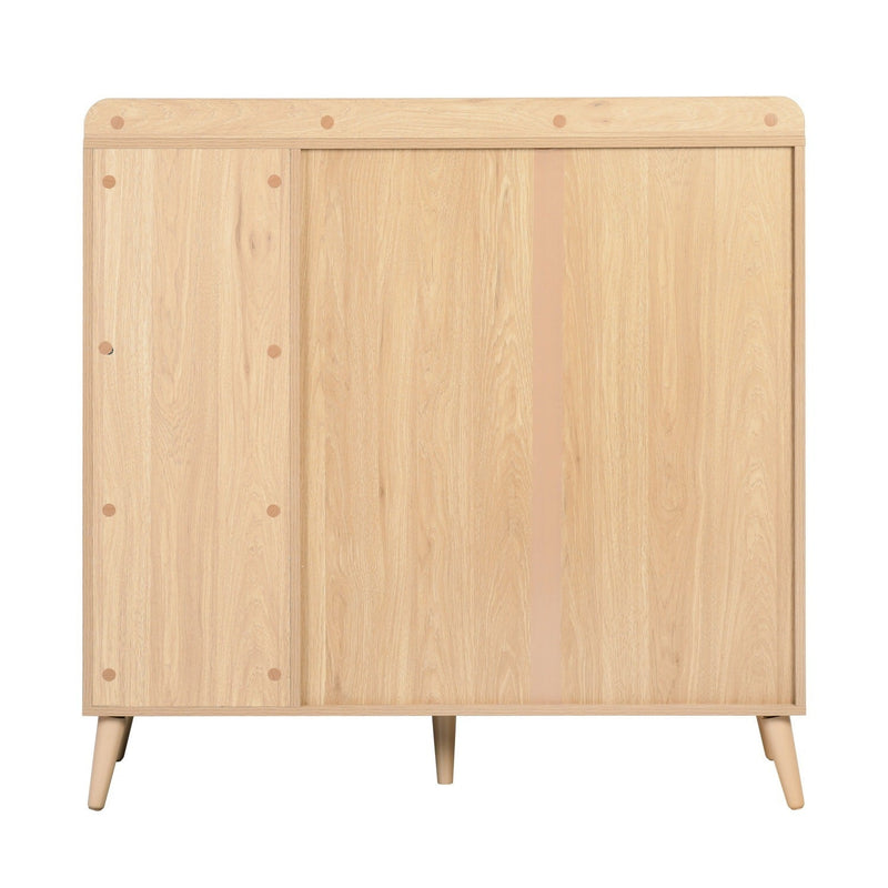 43" Tall Accent Cabinet Chests with 2 Doors, Oak