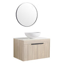 30" Modern Design Float Bathroom Vanity With Ceramic Basin Set, Wall Mounted White Oak Vanity With Soft Close Door, KD-PackingD-Packing Pieces