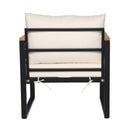 Outdoor 4-piece Acacia Wood and Metal Patio Sofa Set