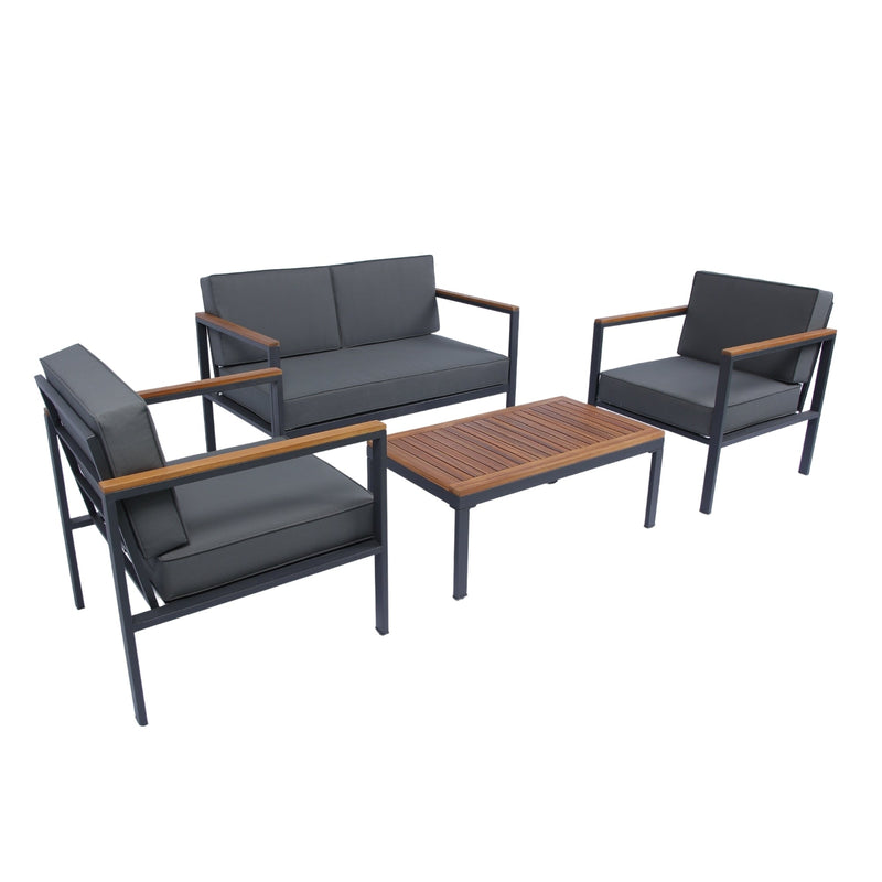 Walker Edison | 4 Piece Outdoor Sofa Chat Set