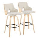 Stella - Contemporary Fixed Height Barstool With Swivel Square Footrest (Set of 2) by HouseOfZazla
