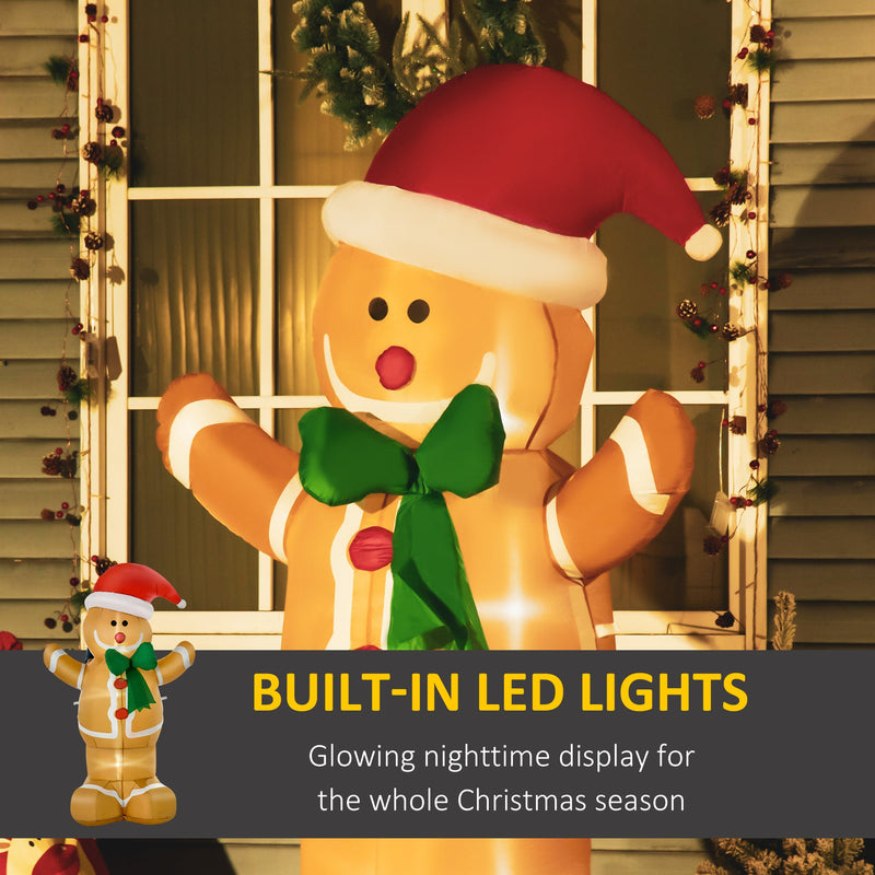 HOMCOM 6ft Christmas Inflatable Gingerbread Man, photo 5 of 9