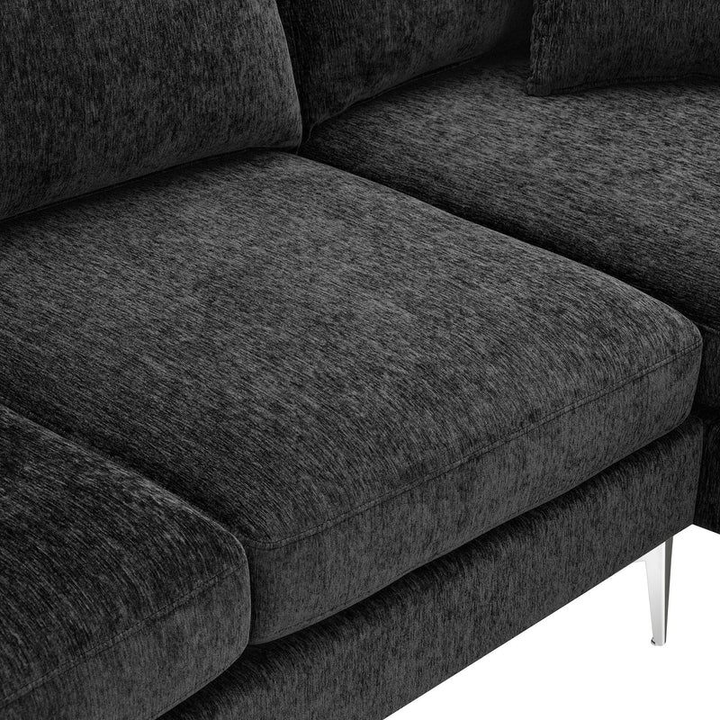 84" Convertible Sectional Sofa, Modern Chenille L-Shaped Sofa Couch with Reversible Chaise Lounge, Fit for Living Room, Apartment (2 Pillows)