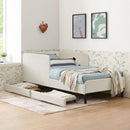 Upholstered Platform Bed Frame With 2 Storage Drawers And Adjustable Sofa Bed by HouseOfZazla