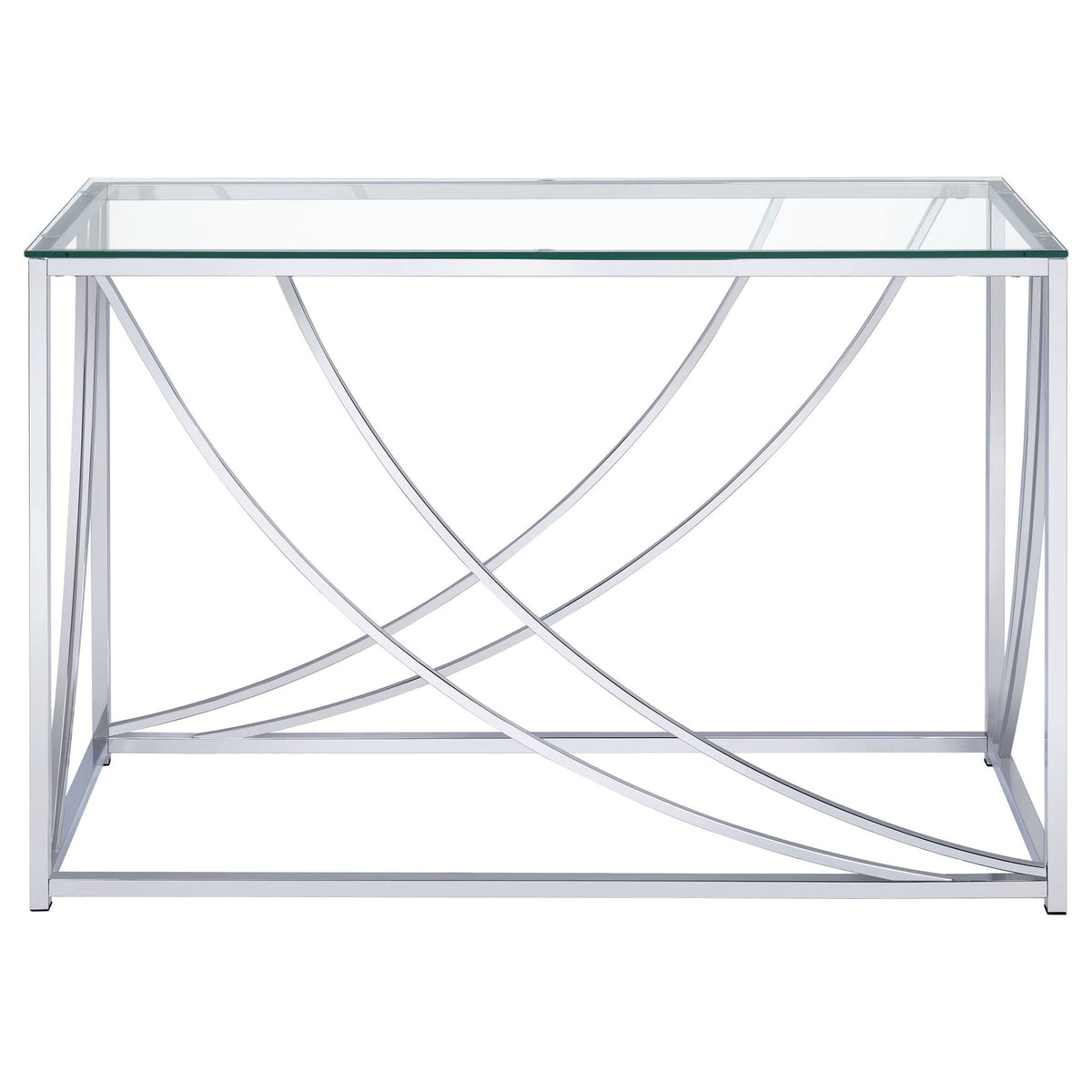 Lille Glass Top Entryway Console Table Accents Chrome, photo 4 of 6