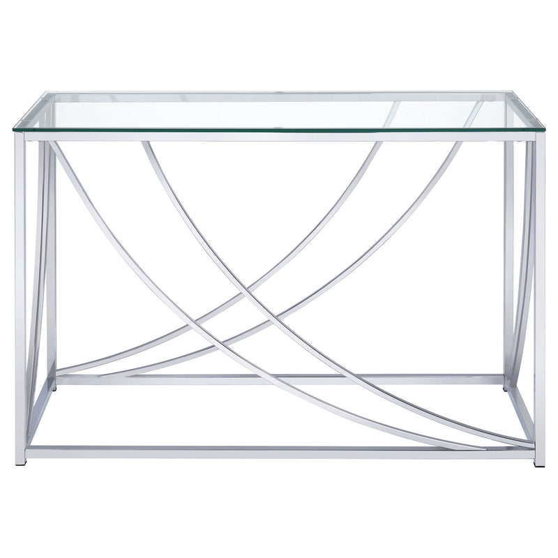 Lille Glass Top Entryway Console Table Accents Chrome, photo 4 of 6