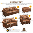 Upholstered Sofa With Nailhead Trim, Rolled Armrests With Ottoman by HouseOfZazla