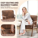 Mid Century Modern Accent Chair With Solid Wood Frame And Extra Thick Backrest