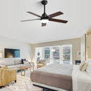 Modern Ceiling Fan With 3 Color Dimmable Light 5 Blades Remote Control Reversible Dc Motor For Bedroom - Black by Unique Piece Furniture