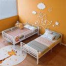 Bunk Bed, Convertible To 2 Separate Twin Size Beds With Full Length Guardrail & Ladder, No Box Spring Needed - White by HouseOfZazla