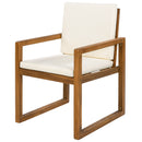 5 Piece Outdoor Patio Dining Set With 4 Armchairs And Table - Beige by HouseOfZazla