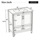 Elegant Fluted Bathroom Vanity With Sink, Soft Close Doors & Drawer by HouseOfZazla