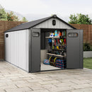 8x16Ft Resin Outdoor Storage Shed with Carpet by HouseOfZazla