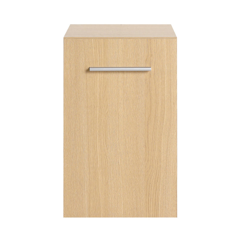 Floating Bathroom Vanity Single Door Base Cabinet, Wall Mounted Storage - Light Oak, photo 6 of 18