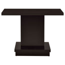Fiona - Pedestal Console Table With Geometric Design - Cappuccino
