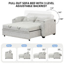 Pull Out Loveseat Sofa With Adjsutable Backrest, 2 Pillows, Cup Holders, USB Ports For Living Room by Unique Piece Furniture