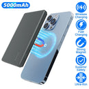 2 In 1 5000mAh 8MM Slim MagSafe Wireless Power Bank PD20W Magnetic Fast Charger Portable Phone Charger Fit for IOS Phone 15 14 13 12 Series And More